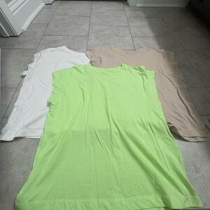 Target set of Three Sleeveless Tops - White, Green, Tan